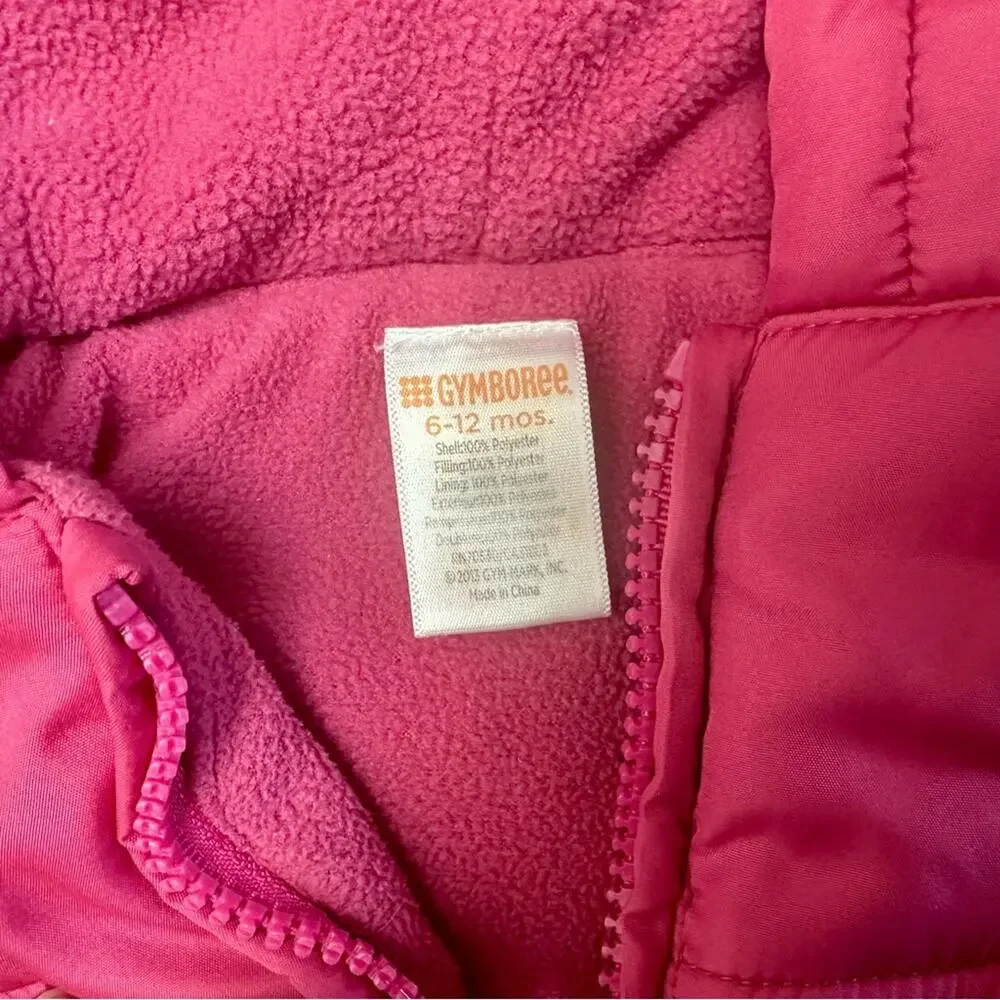 Gymboree + HealthTex Toddler Puffer Jackets Bundle | 9–12M | Pink & Silver